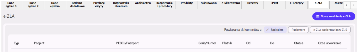 Lista połączeń nieodebranych - nagłówki