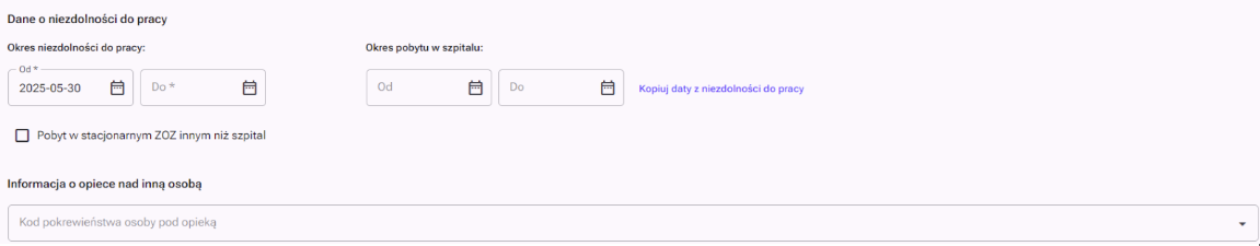 Budowa formularza e-ZLA