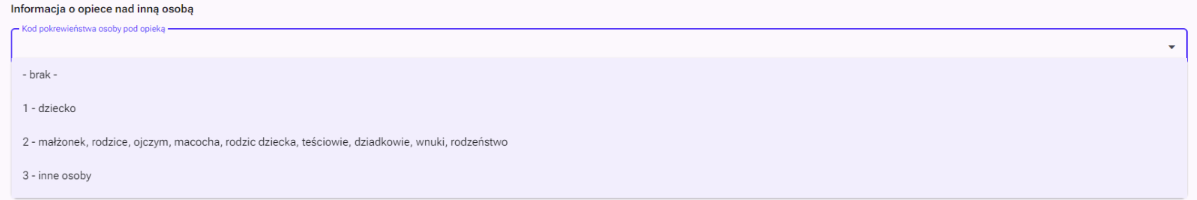 Lista połączeń nieodebranych - nagłówki