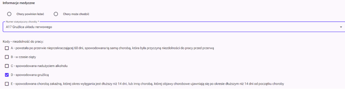 Lista połączeń nieodebranych - nagłówki