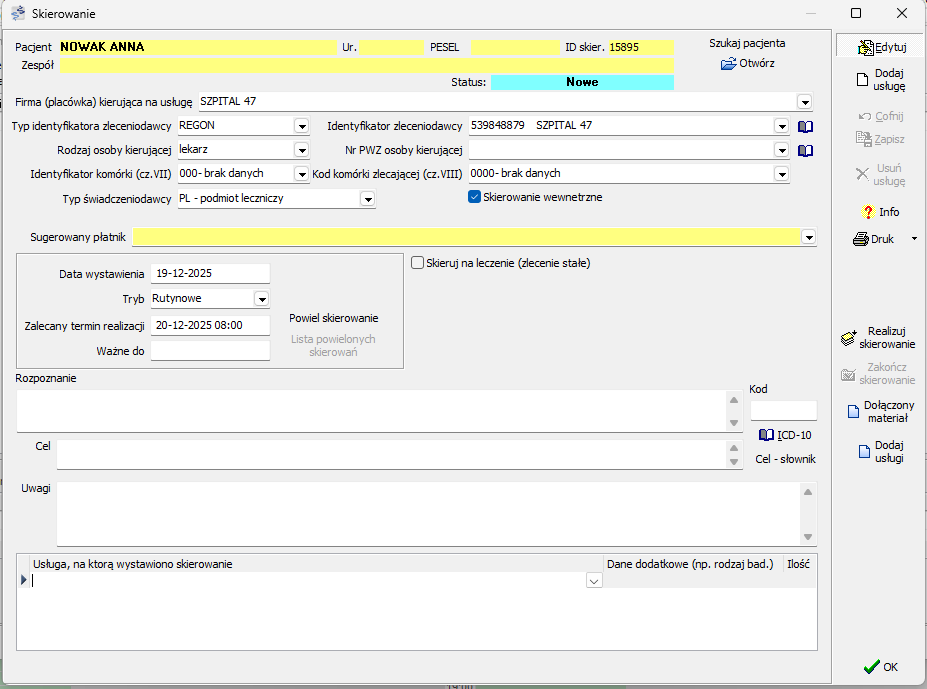 Skierowanie wewnętrzne